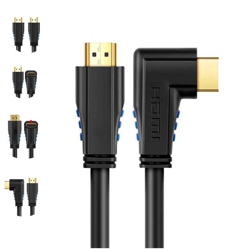 HDMI 2,0 кабель 4K 60HZ 90 градусов прямоугольный HDMI КАБЕЛЬ HDCP 2,2 1,5 M для PS4 pro Xbox ones синий DVD плеер STB