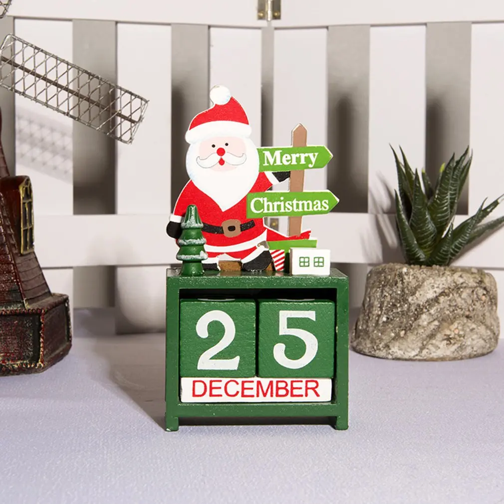 Рождественские украшения, креативные деревянные украшения, офисный стол, деревянный Рождественский календарь, детские подарки