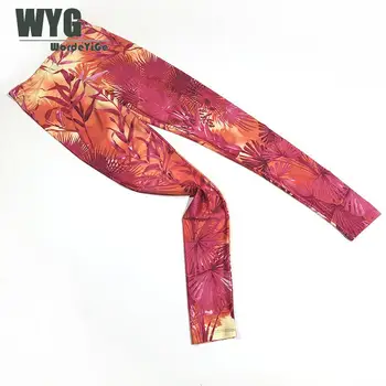 

Supper Elastic Casual Leggings 2020 Spring Summer New Hot Sale Red Leaf Printed Designer Pants Trousers