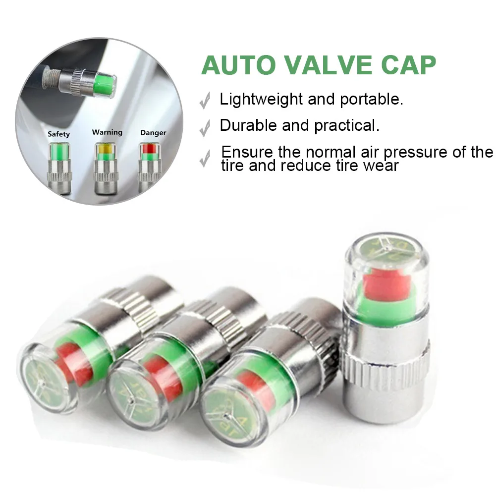 4pcs High Quality Car Tire Pressure Gauge Indicator Alert Monitoring Valve Cap Sensor For Motorcycle Auto Accessories | Автомобили и