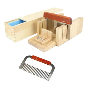 

Soap Loaf Cutting Making Molds Wooden Kit,Adjustable Cutter Mold,Straight Wavy Cutters Slicer