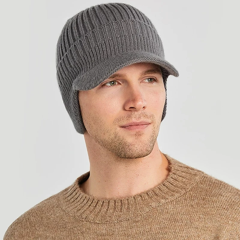 Men Winter Knitted Ear Protection Cap 