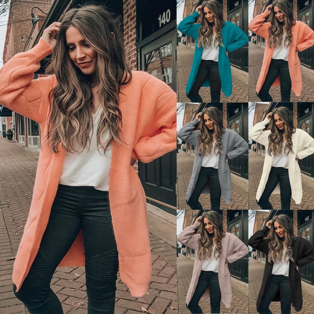 

2019 Sweater Women Boho Open Front Cardigan Long Sleeve Loose Knit Lightweight Sweaters Jumper Sueter Mujer Invierno Kardigan