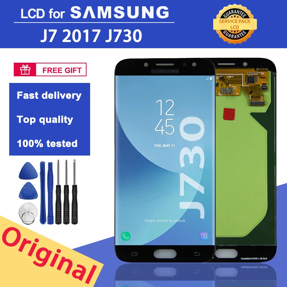Оригинальный ЖК-дисплей 5 дюйма для Samsung Galaxy J7 Pro 2017 J730 ЖК-экран с сенсорным