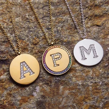 

925 Sterling Silver Rainbow Necklace Female Custom Letter Lettering Couple Clavicle Chain 520 Gift Pendant Gift Monaco Jewelry