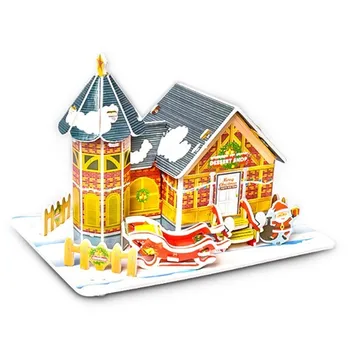

3-D children's puzzle toys 3-4-6-8 years old boys and girls DIY handmade house model assembly