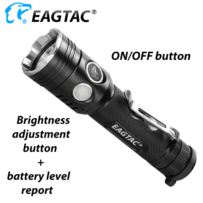 EAGTAC TX30C2 комплект 2000 люмен супер яркий светодиодный фонарик с рамкой 5 режимов программируемый 18650 CR123A индикатор уровня заряда батареи задний магнит