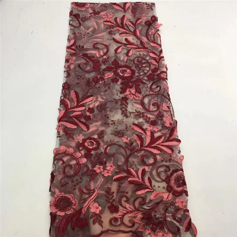 Hot sale Tulle African French net lace fabric high quality Swiss guipure Nigerian tulle mesh red laces for wedding | Дом и сад