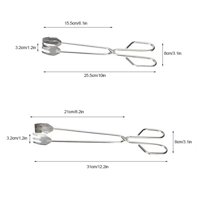 Teenra Barbecue Széncsípés Hosszú Fogantyú Fogók Rozsdamentes Acél Kemence Faszén Saláta Konyhák Eszköz - Image 2