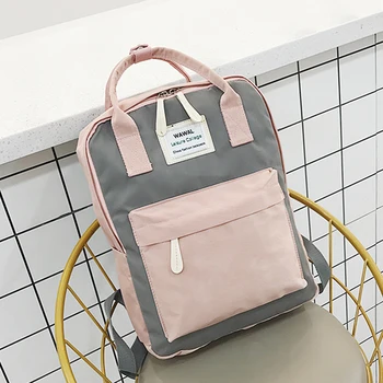 

School Casual Teenagers Large Capacity Canvas Waterproof Women Backpack Handbag Daily Lightweight Practical Zipper Closure