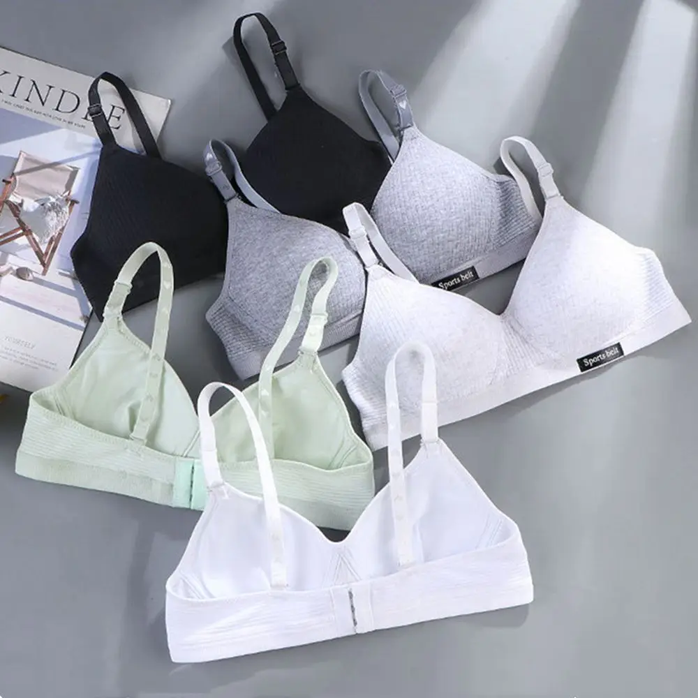 Ultra Thin Cotton Bras Summer Women Girls Wire Free Bra Hipster Comfortable Lingerie Sports Vest Sleep Bra Without Steel Ring