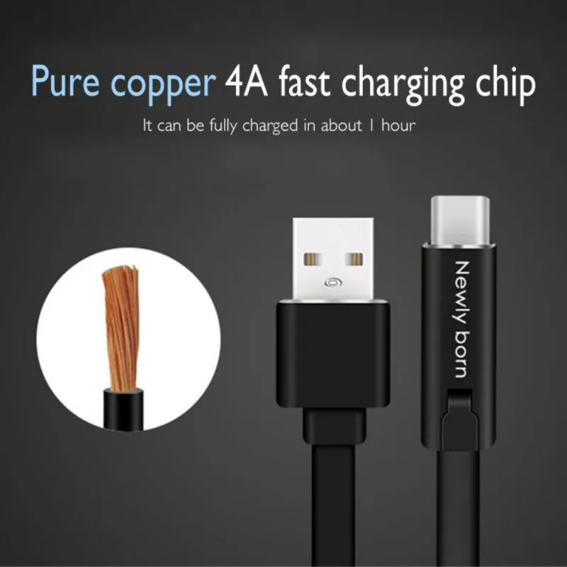 1,5 м Рециркулирующий кабель для зарядного устройства, Ремонтный USB кабель для передачи данных, кабель для синхронизации и зарядки 4A, шнур для быстрой зарядки для TypeC IOS