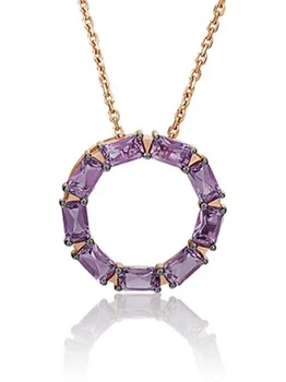 

Yuz platinum pendant with Amethyst Red Gold