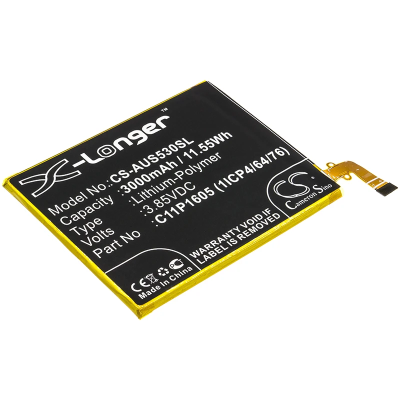 C11P1424 QrxPower Substituição Da Bateria 3000mAh Para ASUS Zenfone 2