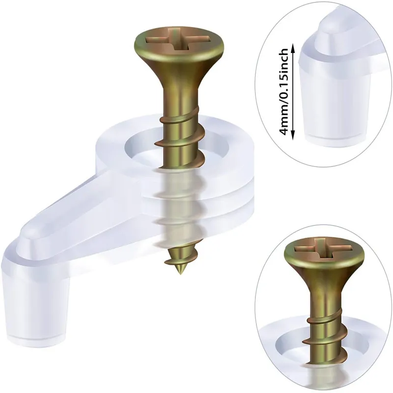 18-teiliges Glashalter-Clips-Set – Transparente Kunststoffclips Für 3–4 Mm Glas, Spiegel, Schranktüren, Mit Schrauben