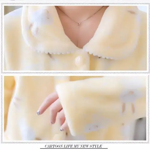 Women Pajamas Set Spring Autumn New Warm Cartoon Printed Long Sleeve Cute Sleepwear Casual Homewear Female Pyjamas