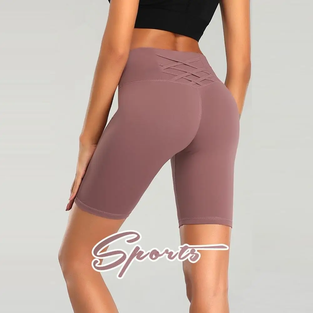 High Waist Tummy Control Workout Sport Shorts Women Black Compression