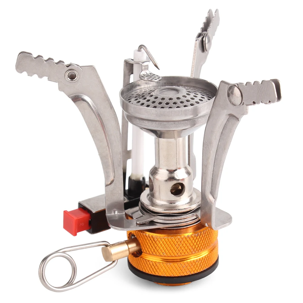 

Super Lightweight Stove Outdoor Cooking Burner Folding Camping Gas Stove with Flat Canister Adapter and Refill Adapter