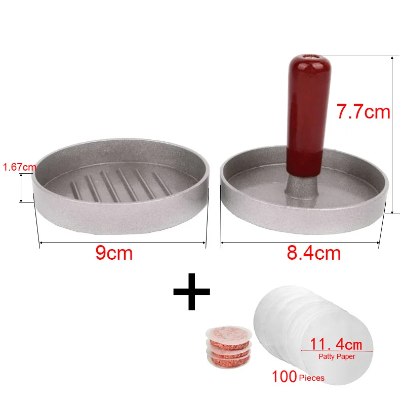 Пресс для гамбургеров IYouNice круглая форма алюминиевый сплав 9 см пресс мяса