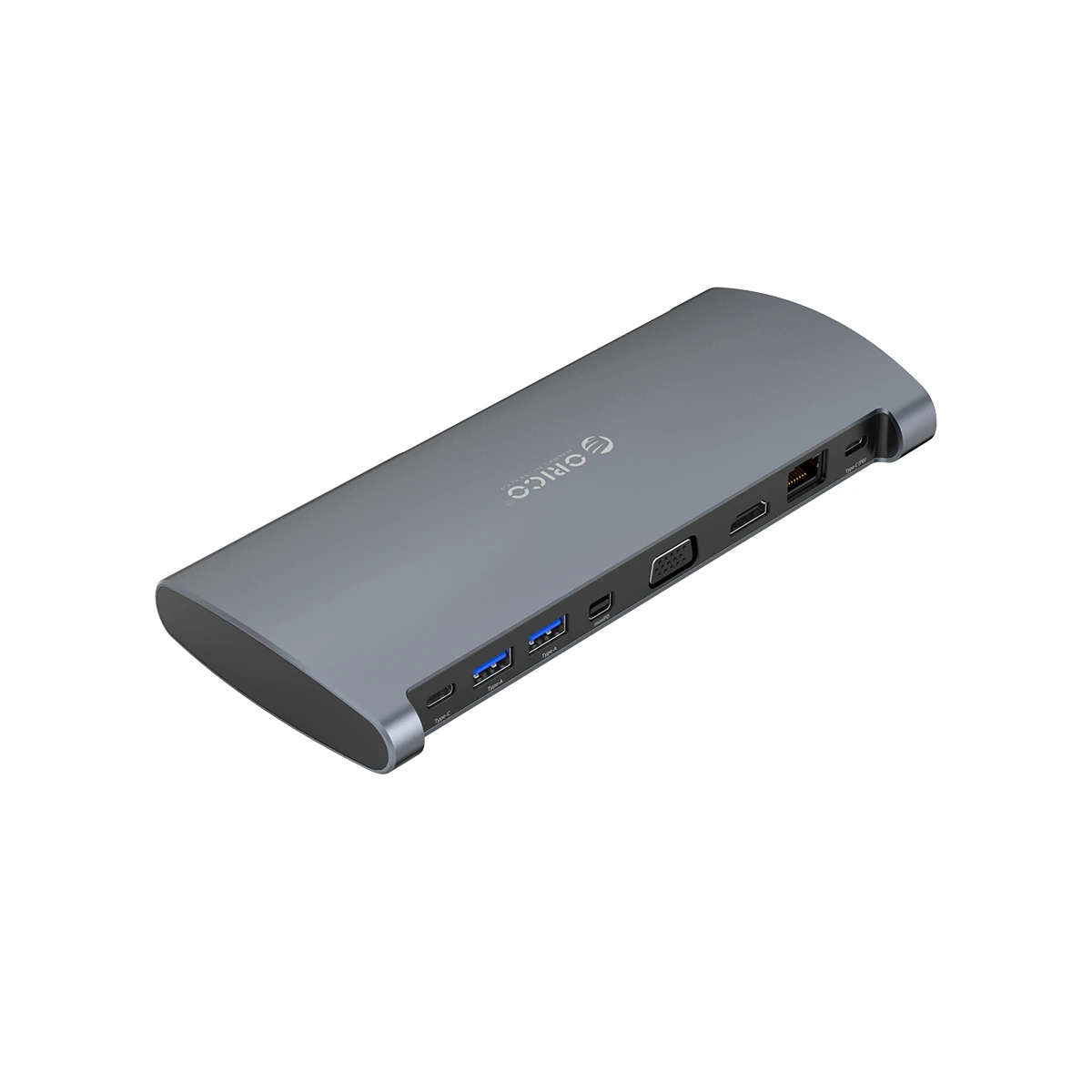 ORICO высокоскоростной USB-C концентратор type C концентратор USB 3,0 HDMI VGA Mini DP 3,5 мм аудио RJ45 кард-ридер адаптер для MacBook Pro ноутбука - Цвет: Space grey