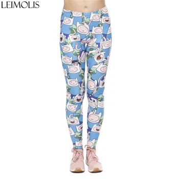 

LEIMOLIS 3D print Cartoon blue spirit fitness push up workout leggings women Harajuku High Waist punk rock sexy leggins