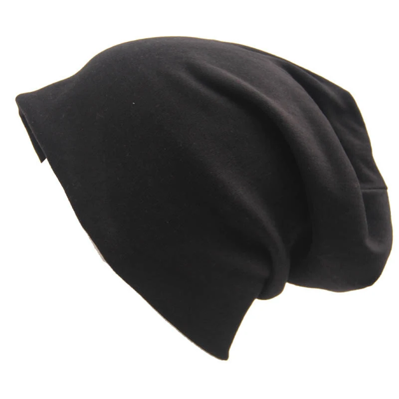Новая одноцветная унисекс хип-хоп шапка бини шапка Зимний Слауч 19 цветов Один размер эластичный AP громоздкая шляпа - Цвет: Black