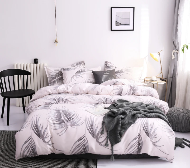 Классический Комплект постельного белья супер ковровое покрытие наборы 3 шт мраморный один перо королева размер черный одеяло постельное белье хлопок 200x200
