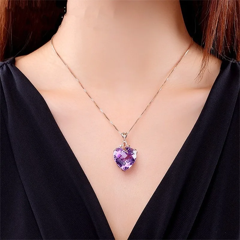 18k Rose Gold Color Pendant Women Heart 