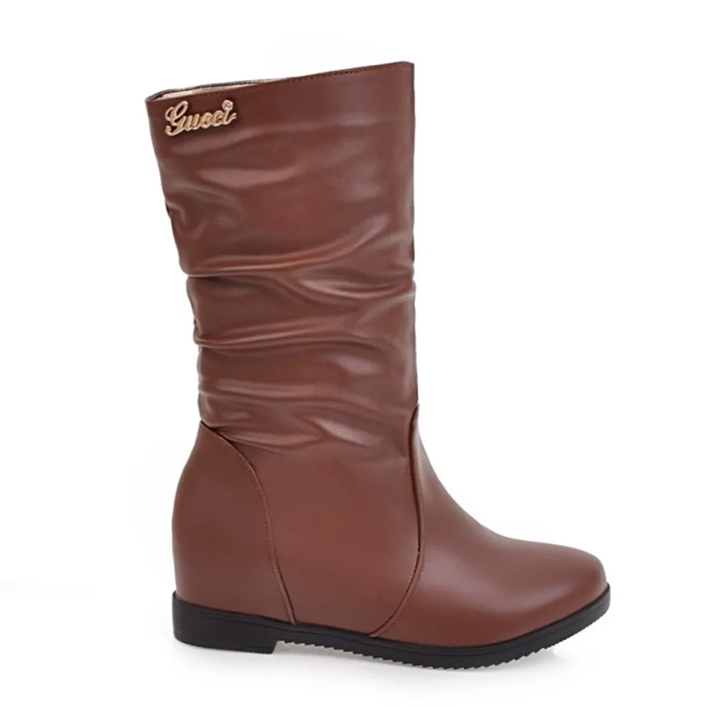 SAGACE большой Размеры женские рост зимние ботинки на высоком каблуке из