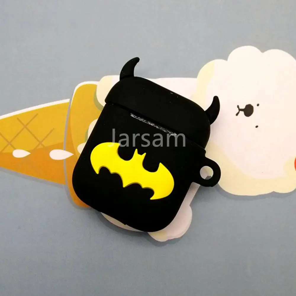 BatmaM Беспроводной Bluetooth чехол с героями мультфильмов для Apple AirPods, силиконовый чехол для зарядки наушников s для Airpods 2, защитный чехол - Цвет: BatmaM