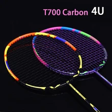 Professional Strung 4U Ultralight Full Carbon Fiber Badminton Rackets With Strings Bags Padel Racket Sports Raquetas