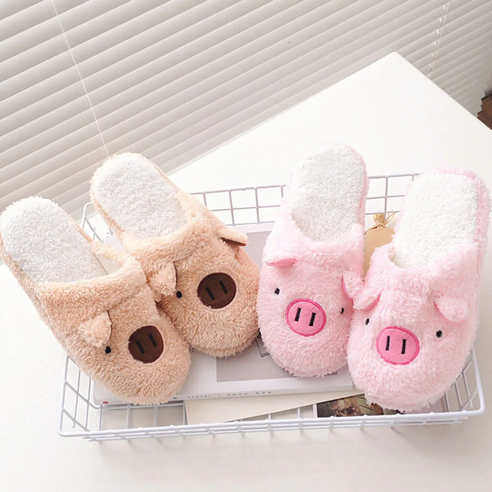 SAGACE Winter Warm Slippers Women's Indoor Home cotton Shoes Lovely Pig Home Floor Soft Slippers Female Shoes buty damskie A1031