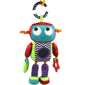 

Baby Plush Mobile Musical Rattle Toys Android Robot Baby Hanging Toys for Newborn 0-12 Month Early Educational Toys Doll
