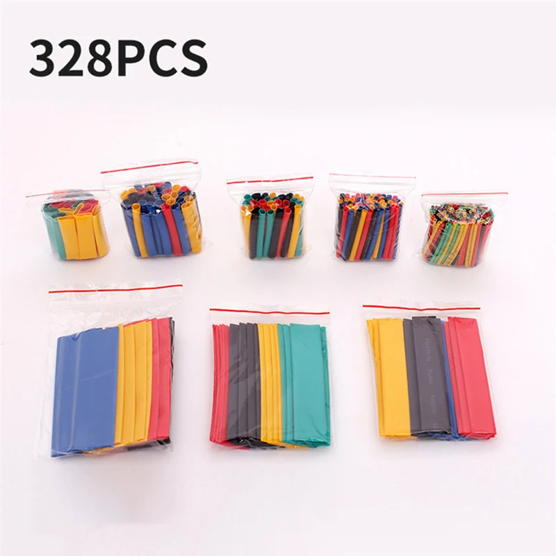 

164/328 pcs Heat Shrink Tube Tubing Insulation Shrinkable Tube Sleeving Wrap Wire Car Assortment Electrical Cable Polyolefin