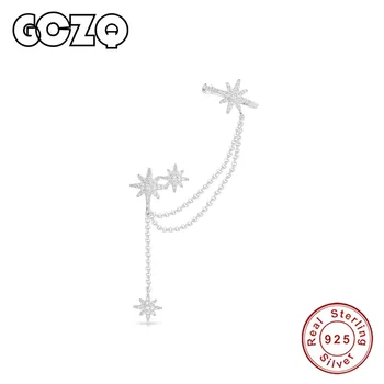 

GCZQ Six pointed star Earrings female meteor personalized Earrings ins style Earbone nail Earrings long earchain