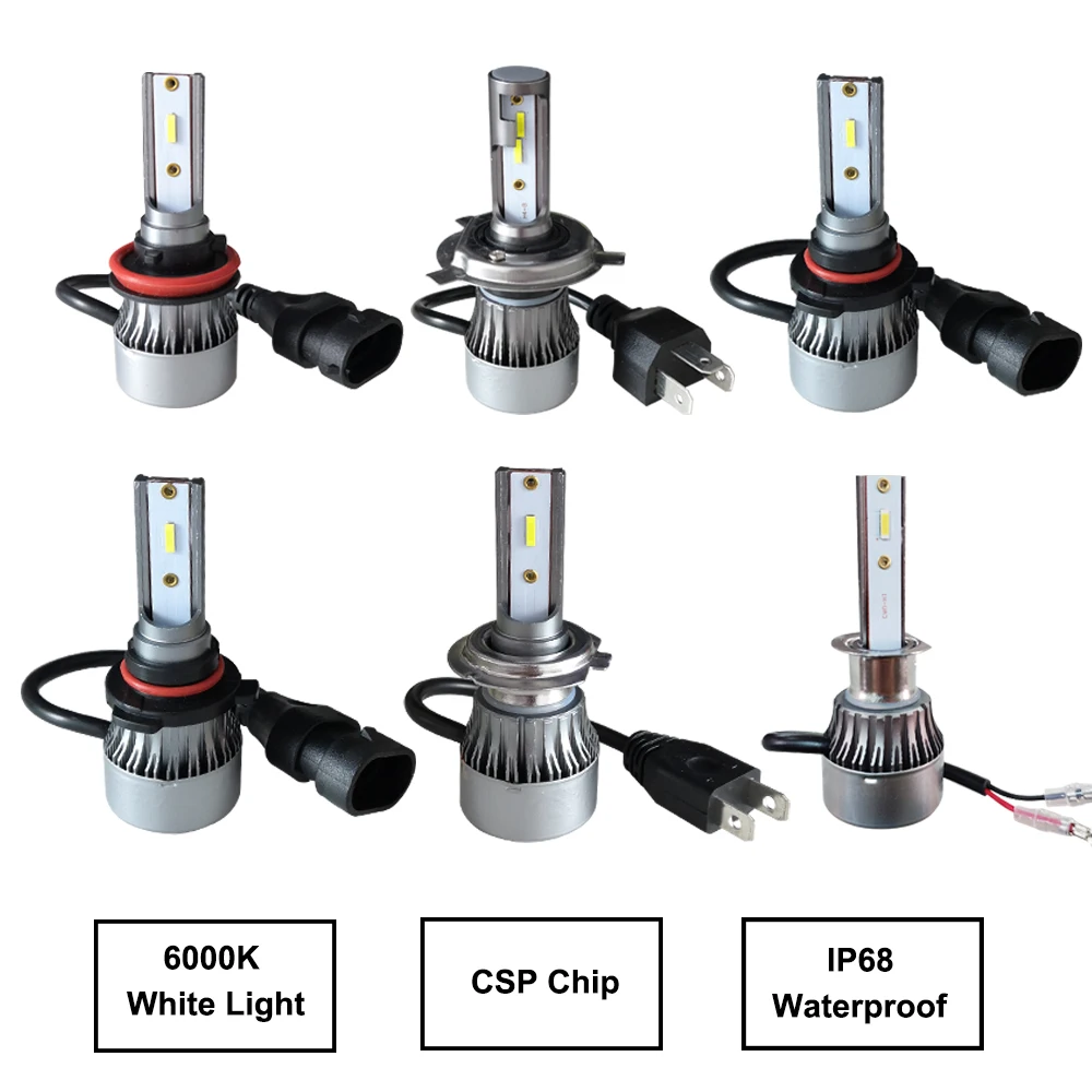 Светодиодный светильник головной светильник Замена автомобиля h7 светодиодный H4 Привет Низкий H11 авто лампы H8 H1 H9 9005 9006 HB2 HB3 авто фары Conversion Kit 6000K