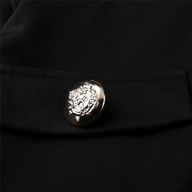 New Fashion Women Dress Long Sleeve Buttons Sexy V-Neck Patchwork Bodycon Office Lady Work Black Dress Vestidos 5S26 (13)