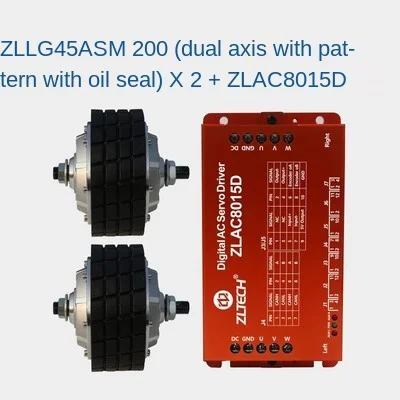US $448.00 Two 45inch hub servo motors twoaxis twoway drive set 24V onetotwo sweeping robot driver ZLAC8015D