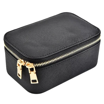 

Jewelry Box Travel Cosmetic Jewelry Organizer Makeup Lipstick Storage Box Black
