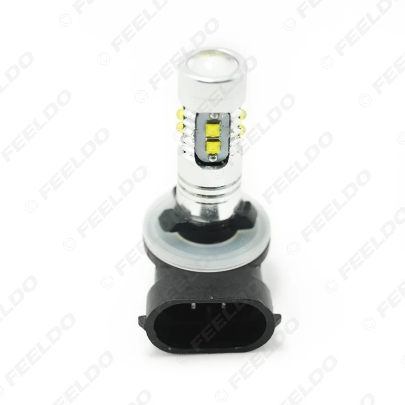 FEELDO 2 шт. автомобиль H27W/2 881/894/899 50 Вт 10-SMD светодиодный противотуманный свет дневная лампочка с объективом проектора# HQ4566