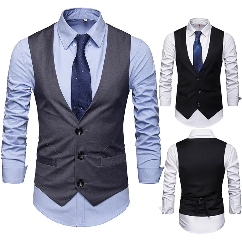 Ouma мужской жилет в британском стиле, приталенный однобортный деловой костюм, мужской жилет