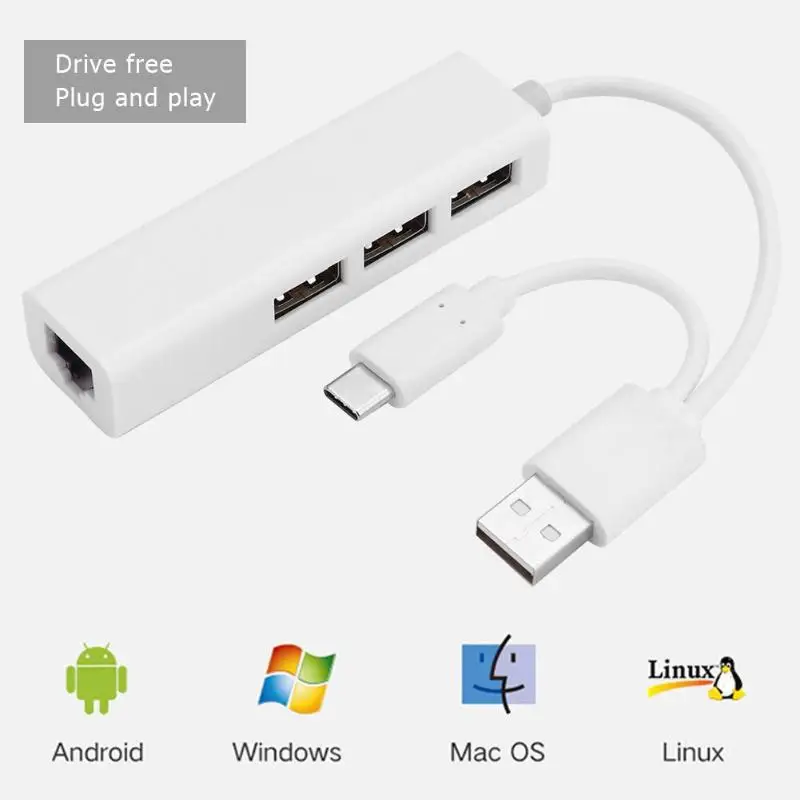 Прочные usb-концентраторы с нежной текстурой, 3 порта типа C для сети Gigabit Ethernet, usb-концентратор 2,0, usb-разразразветвитель для Macbook