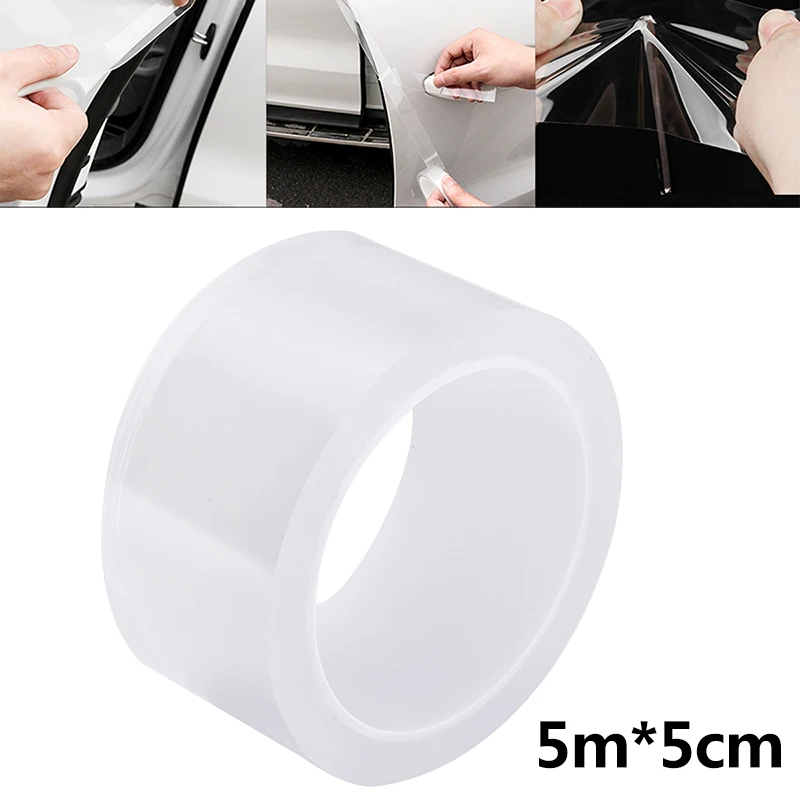 

5M 1 Roll Car Styling Door Protector Sticker Film Anti Scratch Clear Nano Tape Car Door Sill Edge Guard Protection Film Stickers