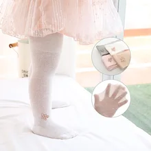 Летние тонкие детские колготки из дышащей сетчатой ткани, хлопковые противомоскитные штаны для девочек с рельефным рисунком бабочки