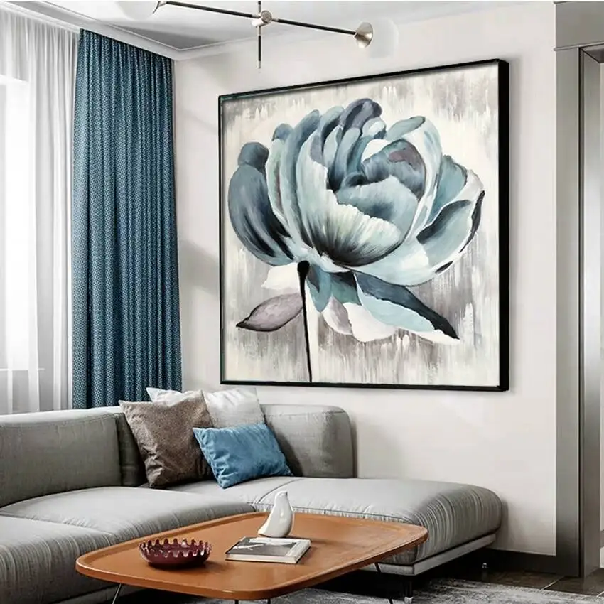 Online Bunte Stil Freies Verschiffen Blume Bild Kunst Abstrakte Blume Ölgemälde Wand Kunst für Home Dekoration Keine Gerahmte auf Leinwand