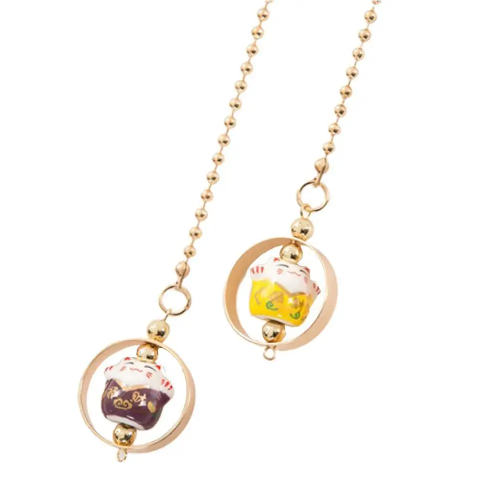 Креативная Подвеска для интерьера автомобиля Lucky Cat с милым мультяшным котом, аксессуары для украшения автомобиля, подвесные Подвески - Название цвета: C