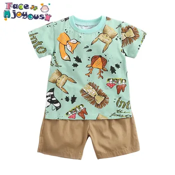 

2020 Children Clothing Suit Kids Casual T-shirt Cartoon Short Sleeve Tops Shirt+shorts 2pcs Outfits Summer Baby Boy Clothes Set