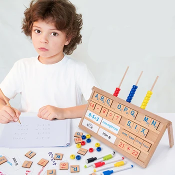 

Baby Math Toy Wooden Counting Math Game Mathematics Kids Toys Multifunctional Educational Box Learning Number Clock Brinquedos