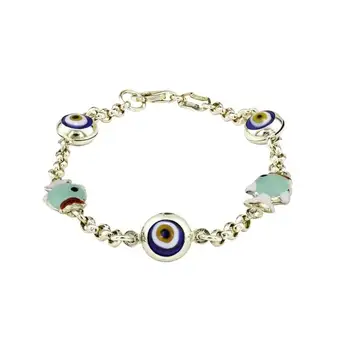 

Double Fish Motif Gold Child Wristbands 01-660-NET-CB008