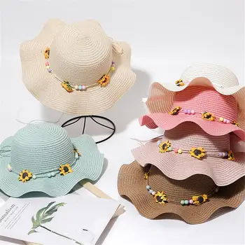 

Chic Boho Straw Weave Flower Beach Hat for Women Solid Color Bow Big Brim Straw Hat Sun Floppy Wide Beach Hats #20